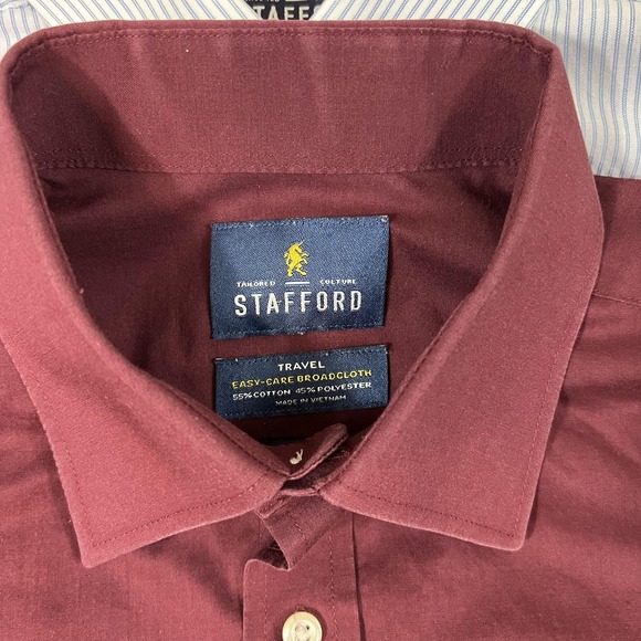 Stafford Dress Shirt Lot Mens 15.5 32/33 Assorted Colors Easy Care Broadcloth - Picture 5 of 16